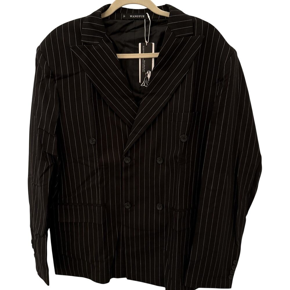 WANGYUE Suit for Men Size XL Black 2 Pieces
